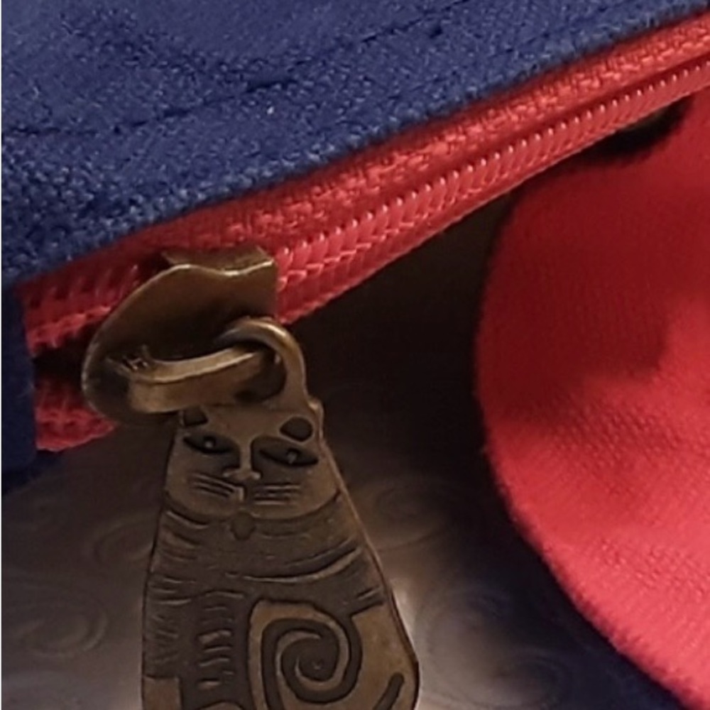 Laurel Burch Colourful Cats Canvas Tote Bag | Zippered - Picture 4 of 9